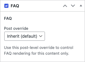 FAQ metabox in Classic Editor