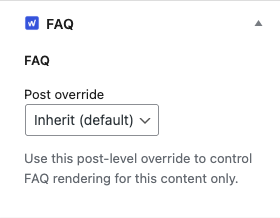 FAQ metabox in Block Editor