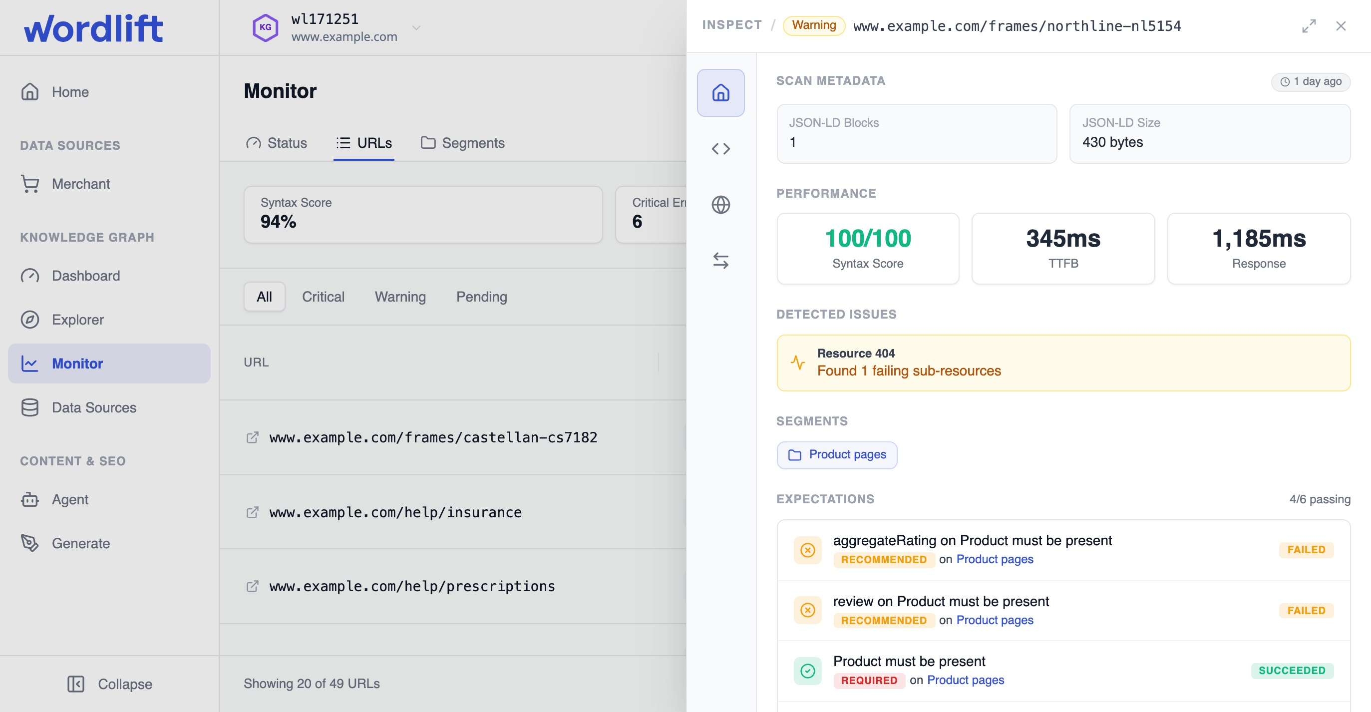 The URL drawer overview